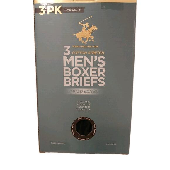 3 Pc Beverly Hills Polo Club Boxer Briefs Sz M Black Gray Cotton Stretch Luxury - Picture 6 of 8